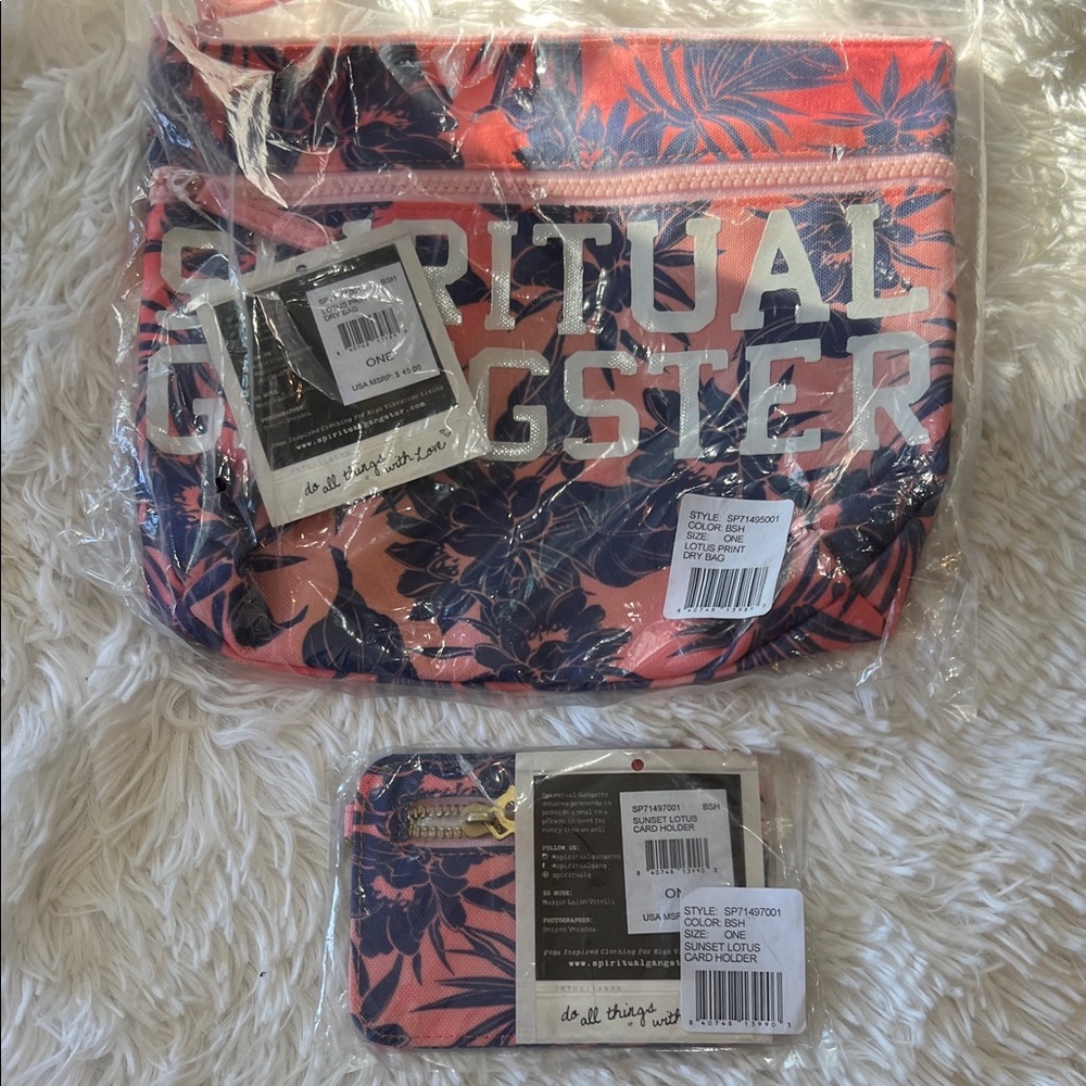 Spiritual Gangster sunset lotus dry bag card holder